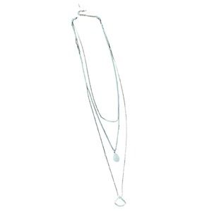 Gold Silver Mixed Metals Long Layered Minimalist Lightweight Necklace